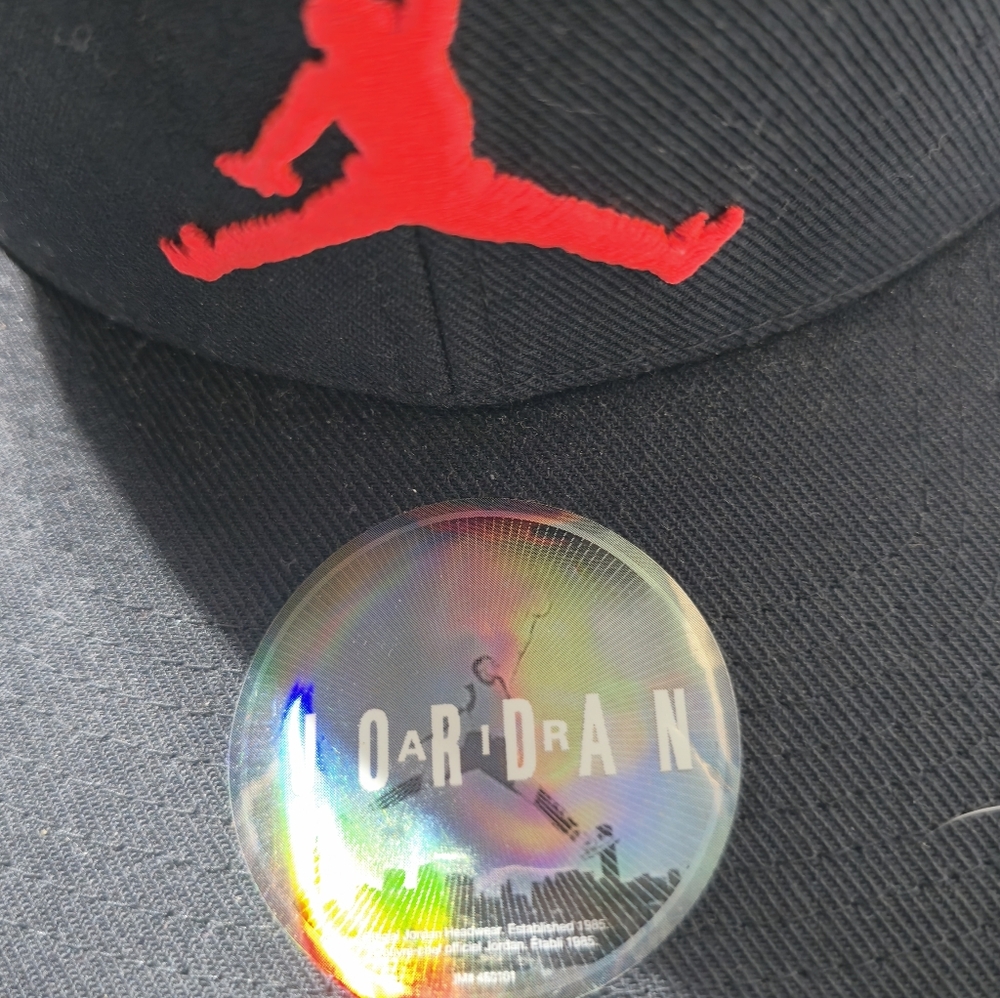 Nike Air Jordan Jumpman Snapback Hat Black Red Adjustable - Picture 3 of 7